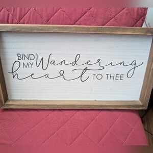 Rustic Wooden Wall Sign with Black Text